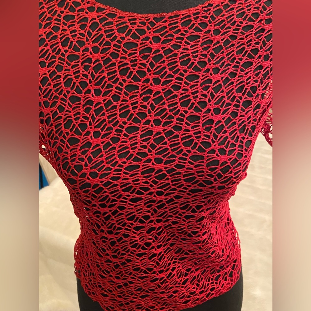 Shein Red Net Top - Picture 3 of 6
